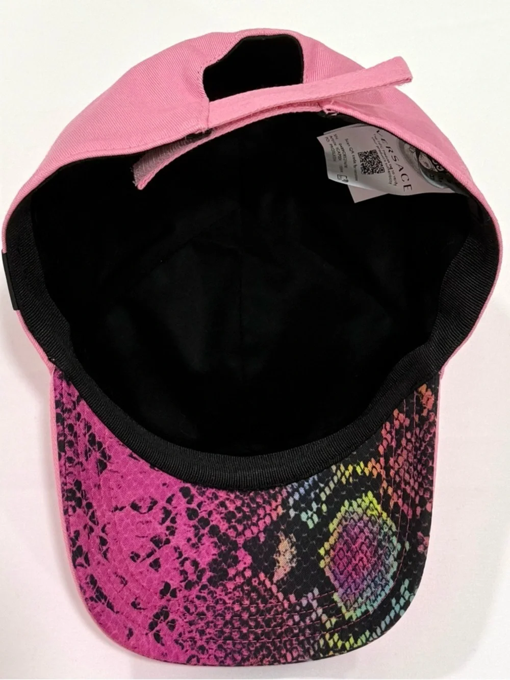 Versace Pink Multicolored Logo- Embroidered Baseball Cap| Size 59| L
